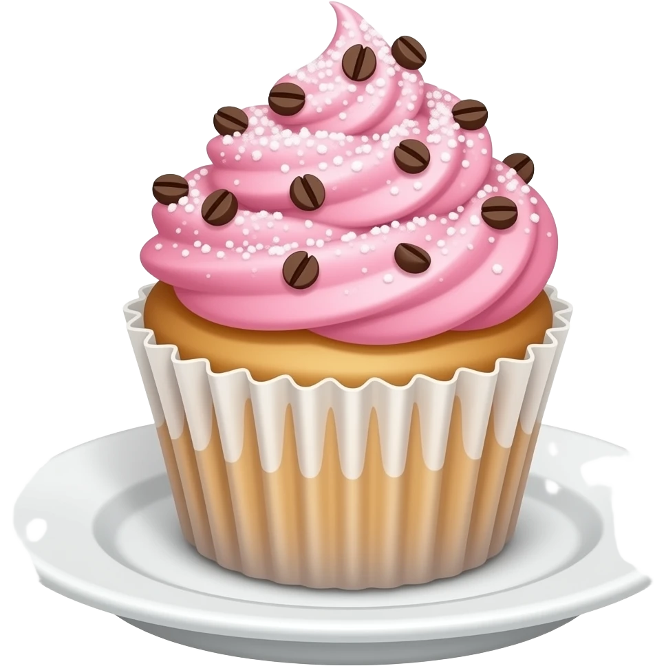 Cupcake with pink icing emoji