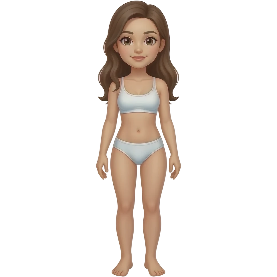 Standing Woman with full body and head human without panties and no underwear emoji