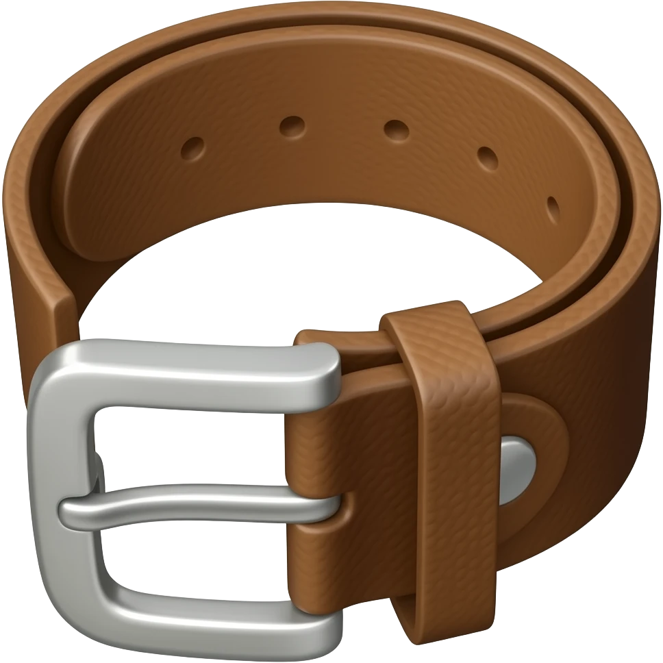 A leather belt unclasped open emoji
