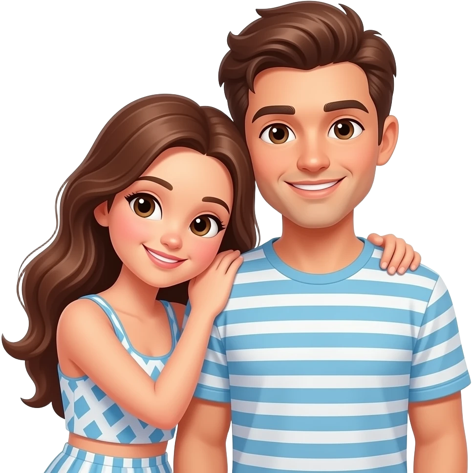 فتاة تضع رأسها على كتف حبيبها emoji