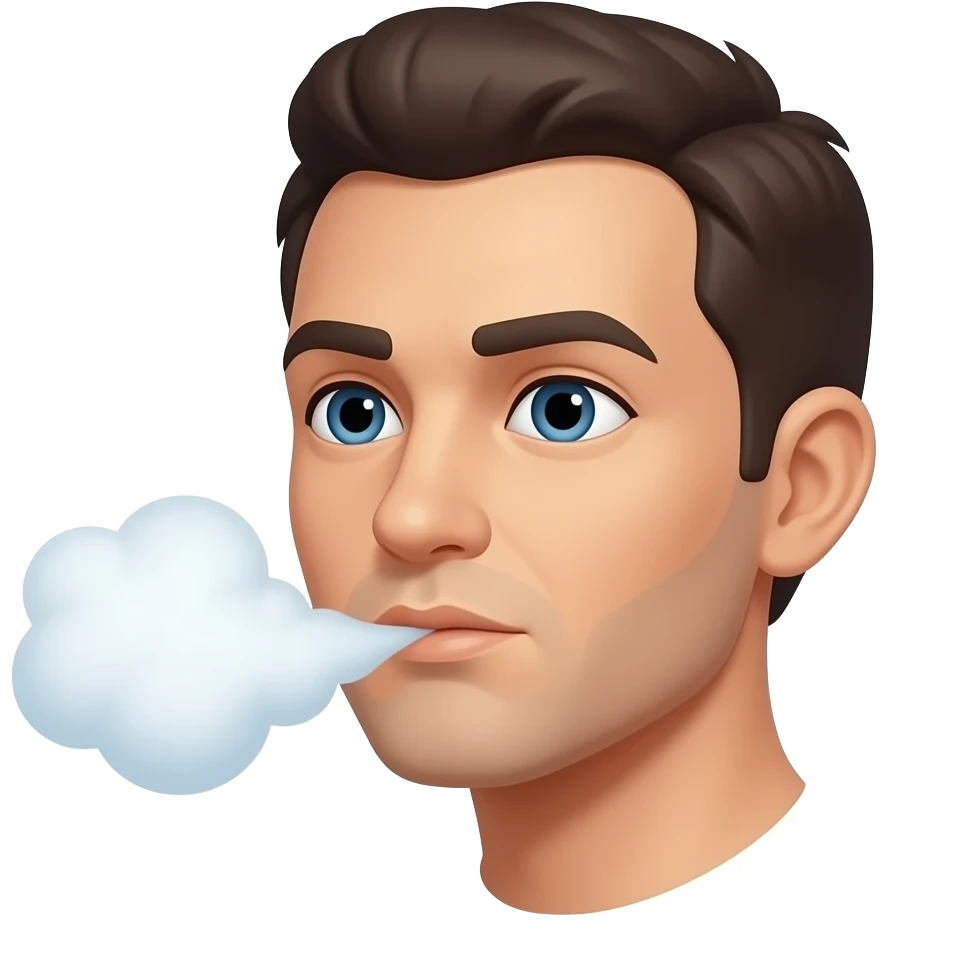 Face exhaling emoji