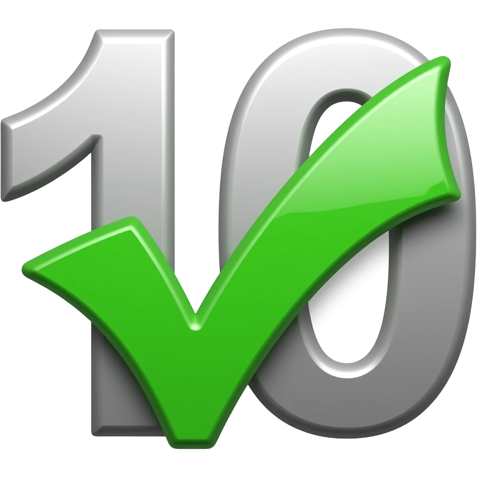 dame un emoji del numero 10 pero con un check verde encima emoji