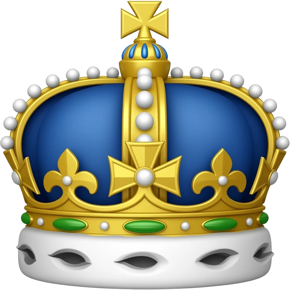 imperial crown only green, yellow and blue emoji
