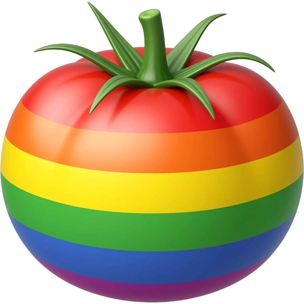 Rainbow tomato emoji