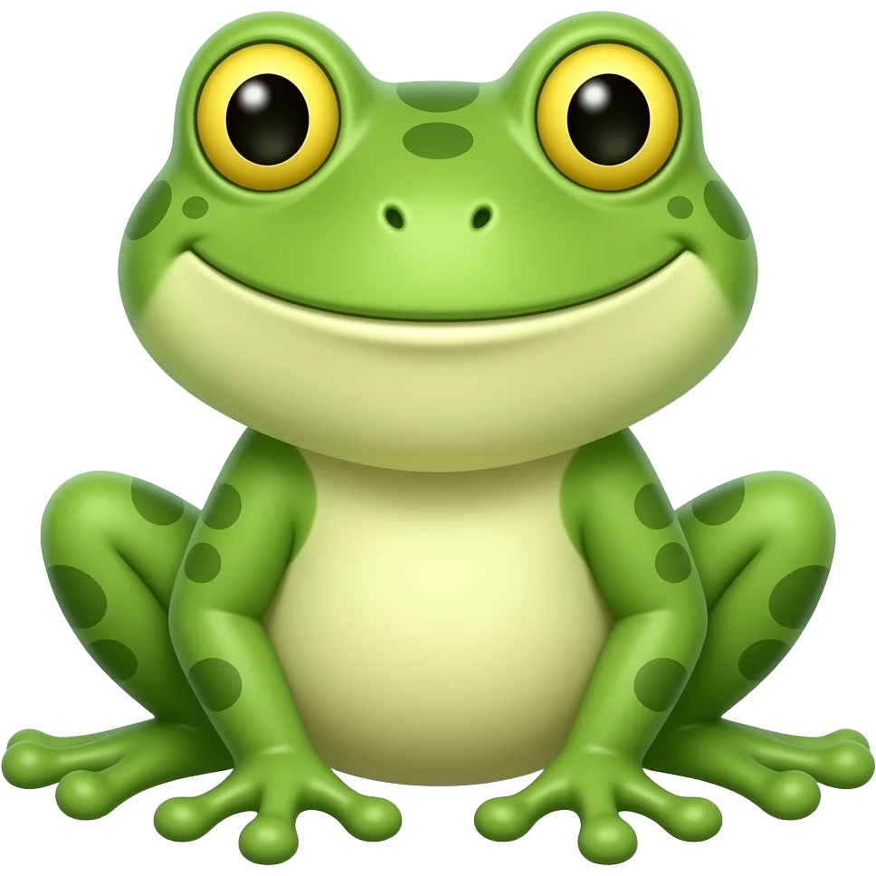 frog with a "Hollywood" smile, teeth are closed but clearly visible emoji