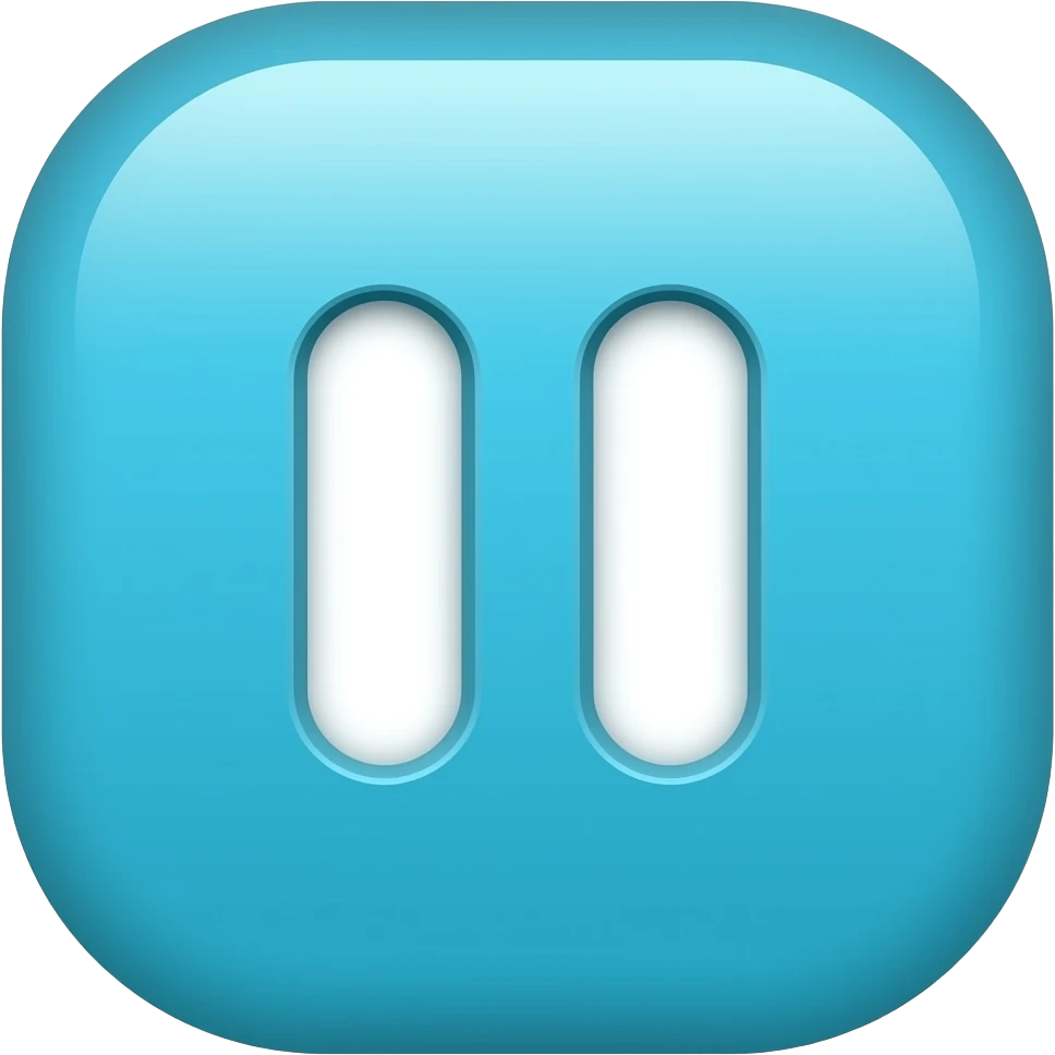cyan musc pause button emoji