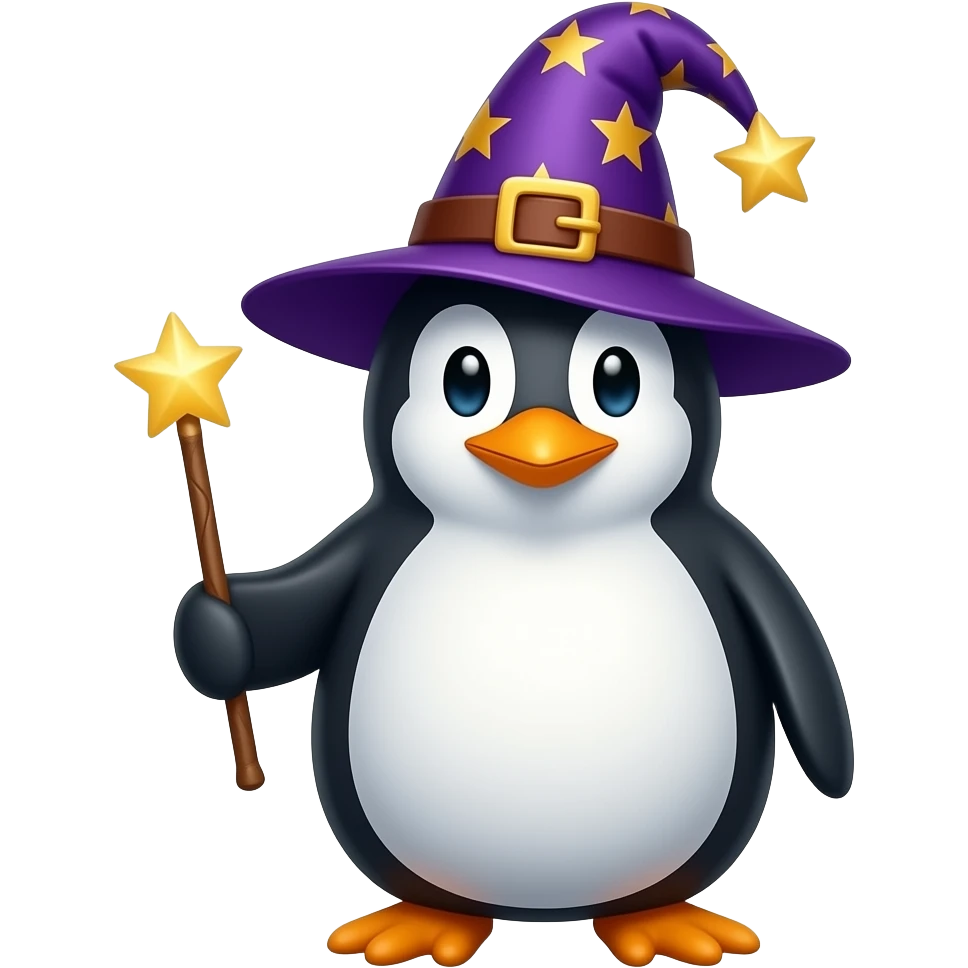 Penguin Wizard emoji