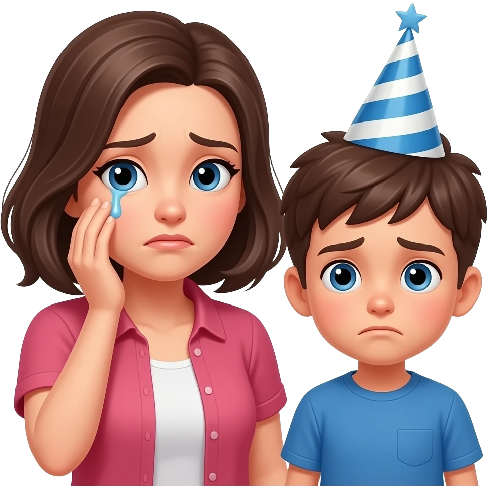 MUJER ESTRESADA EN UN CUMPLEAÑOS DE SU HIJO emoji