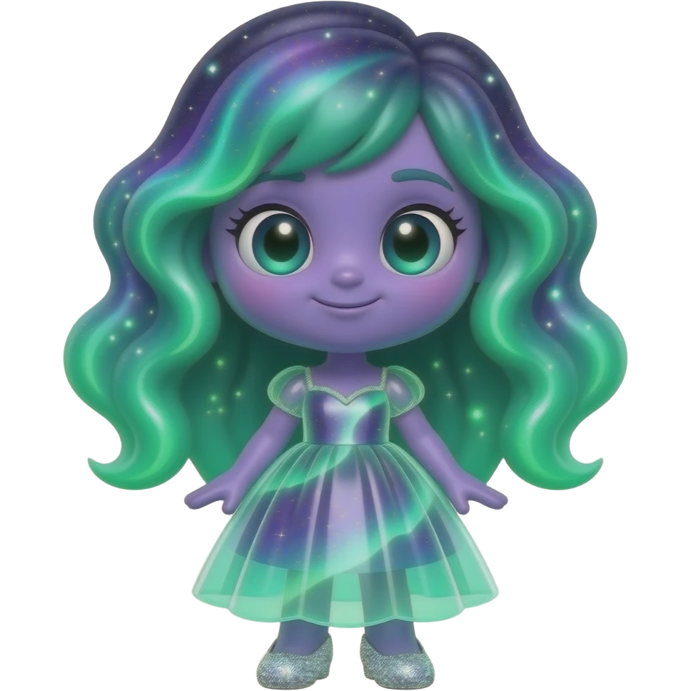 Full body aurora boreal mascot, northern lights magic, big head, small ...