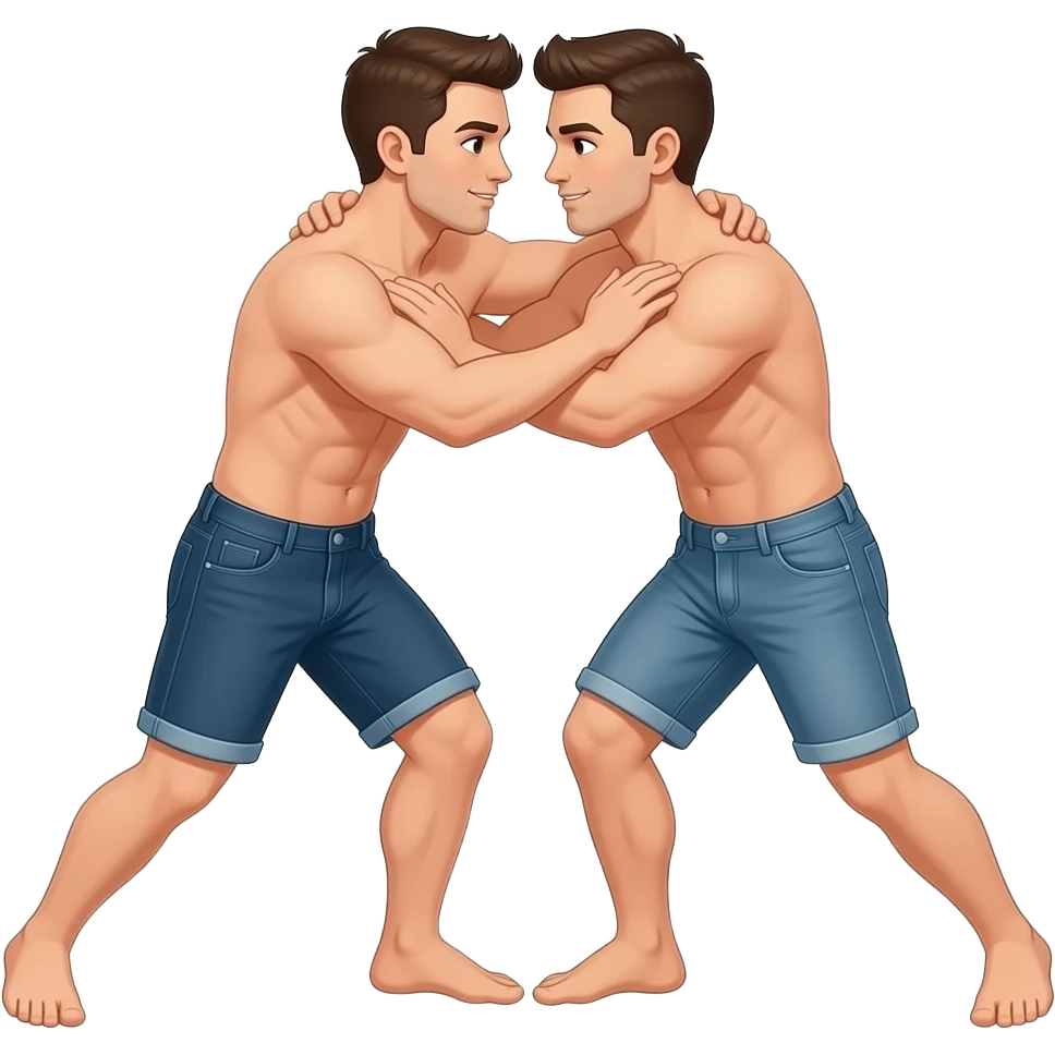 Wrestling shirtless brothers long psm emoji