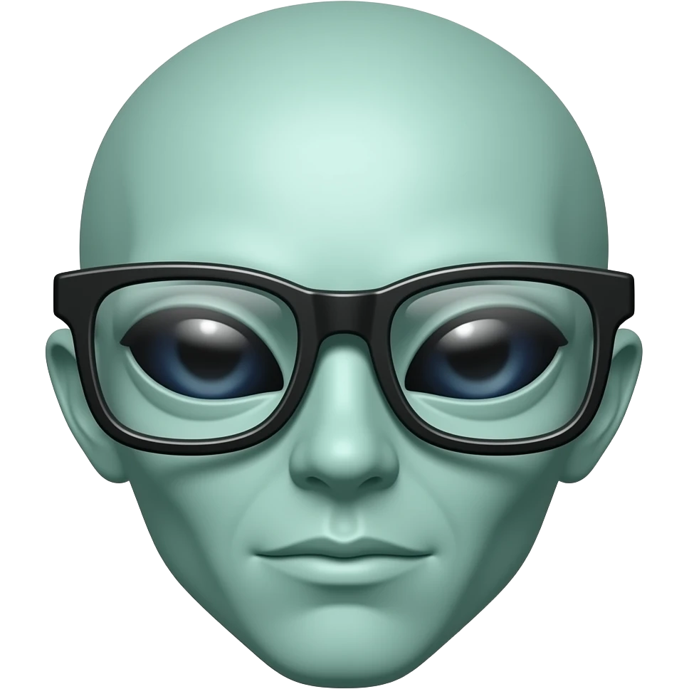 intelectual alien with glasses emoji