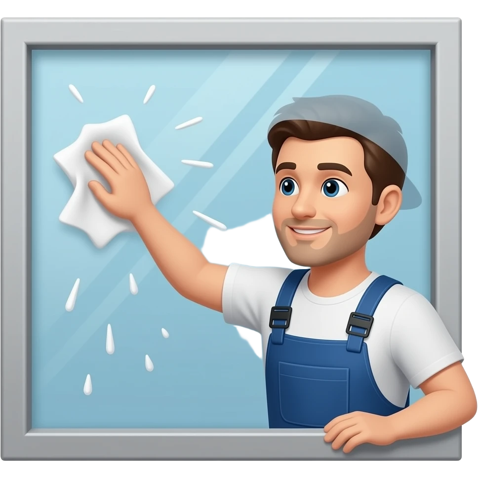 man cleaning a window emoji