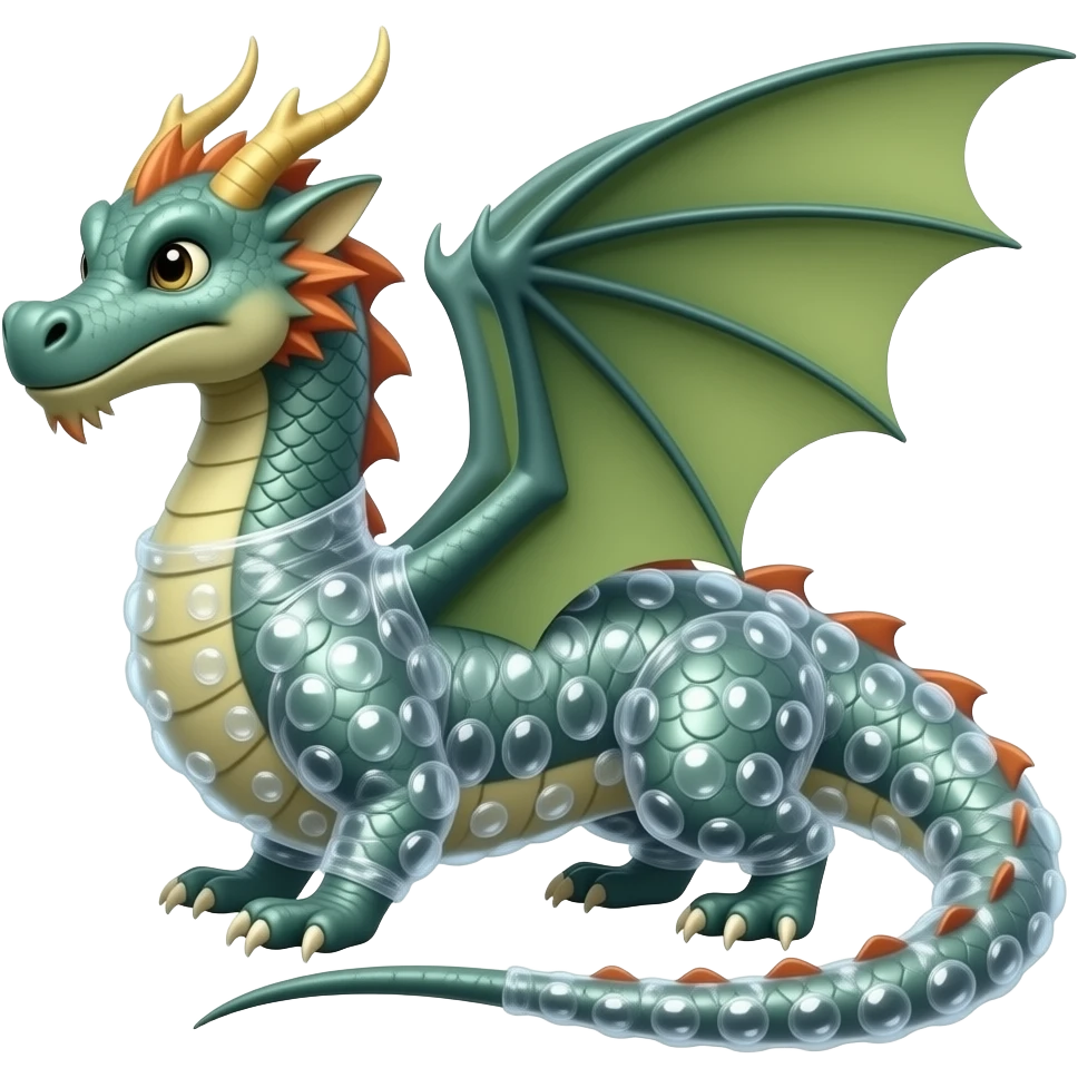 Bubblewrapped dragon emoji