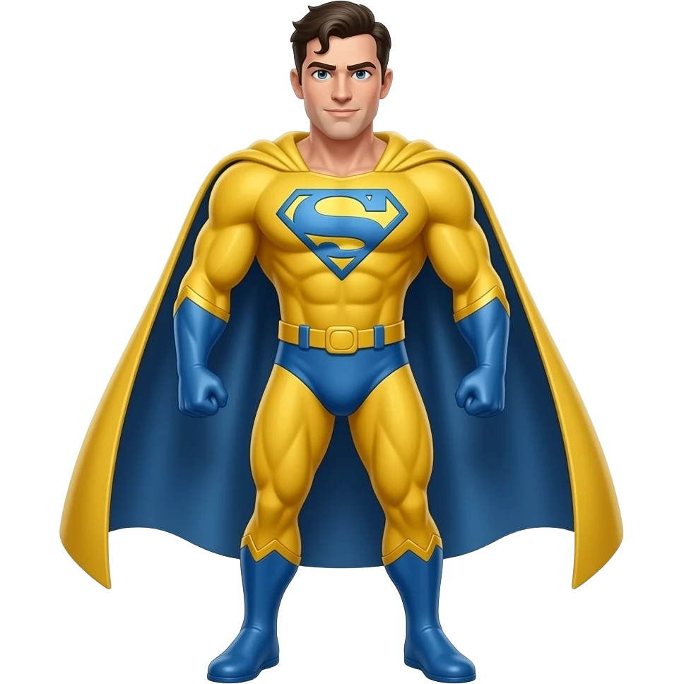 A super hero suit in yellow and blue emoji