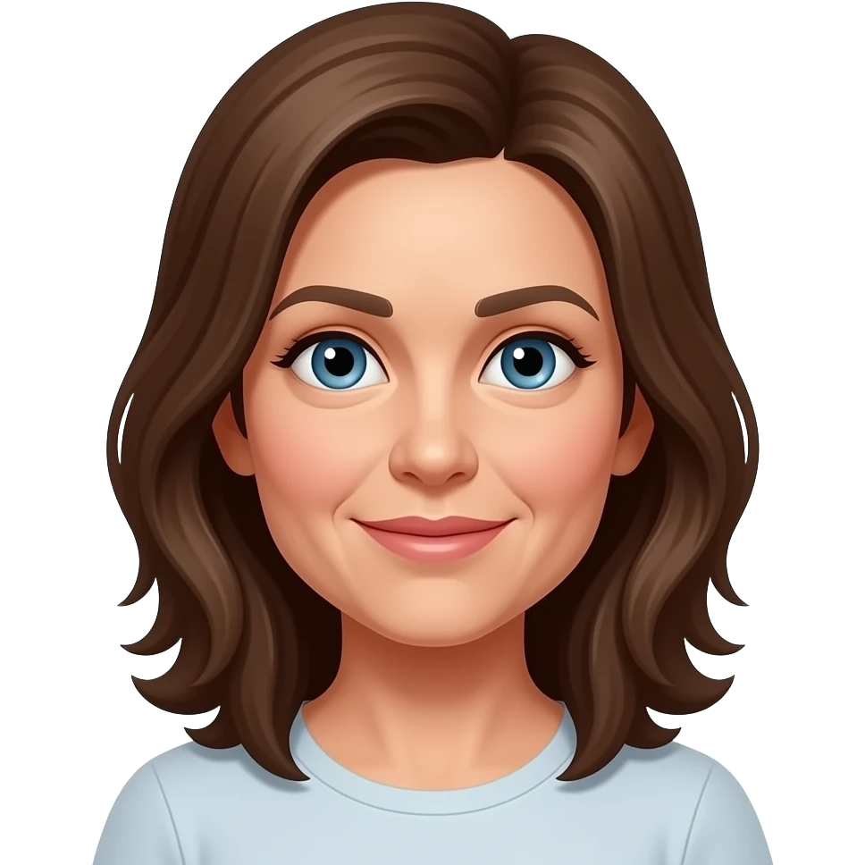 middle age woman with brown hair and blue eyes emoji