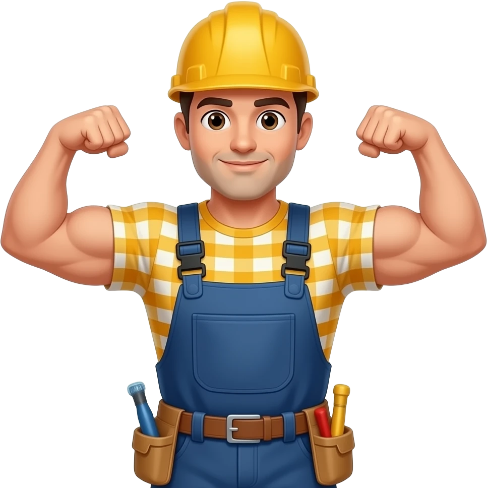 strong construction worker flexing emoji