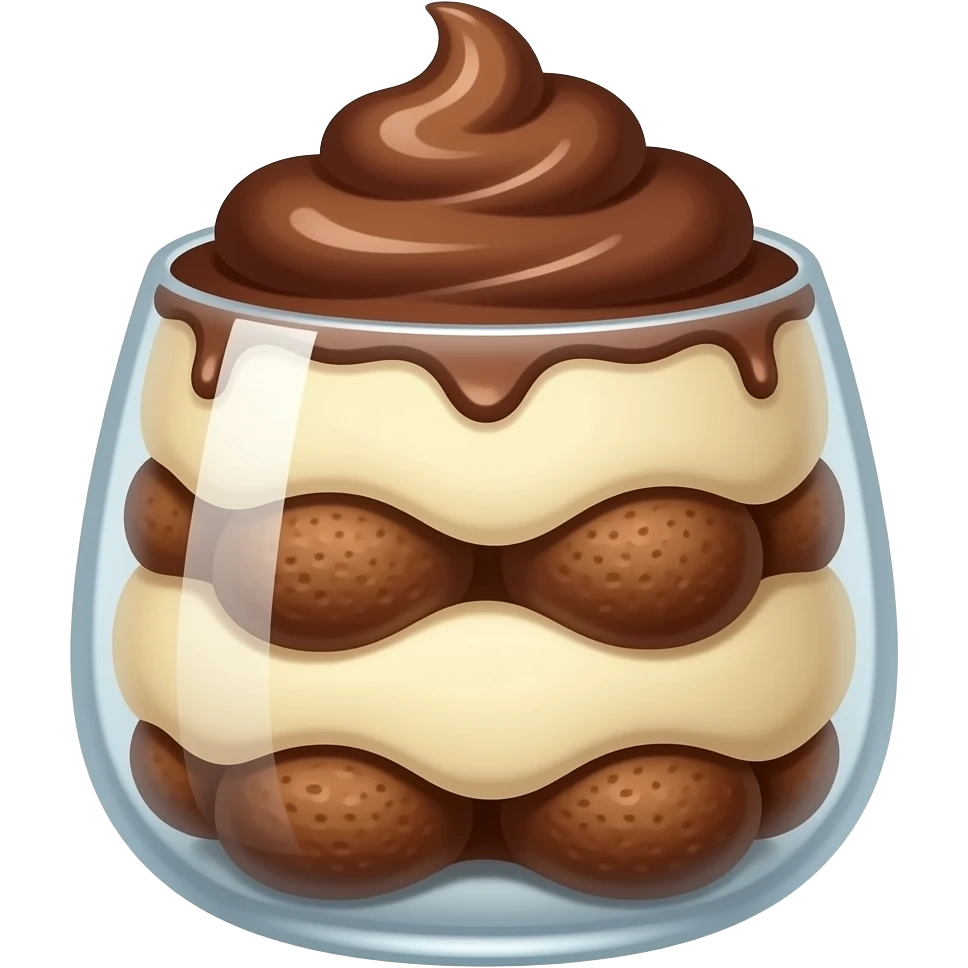glass of chocolate  with tiramisu emoji
