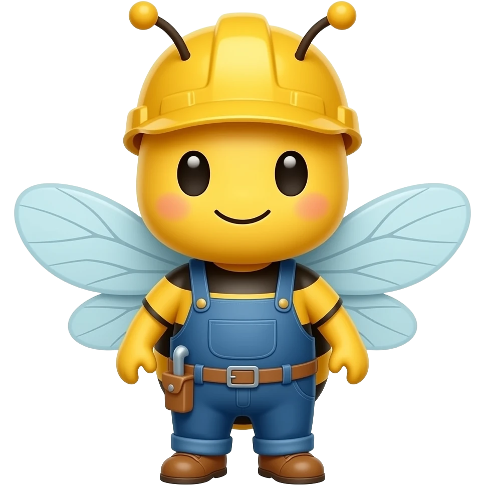 cute cartoon worker bee, no costume emoji