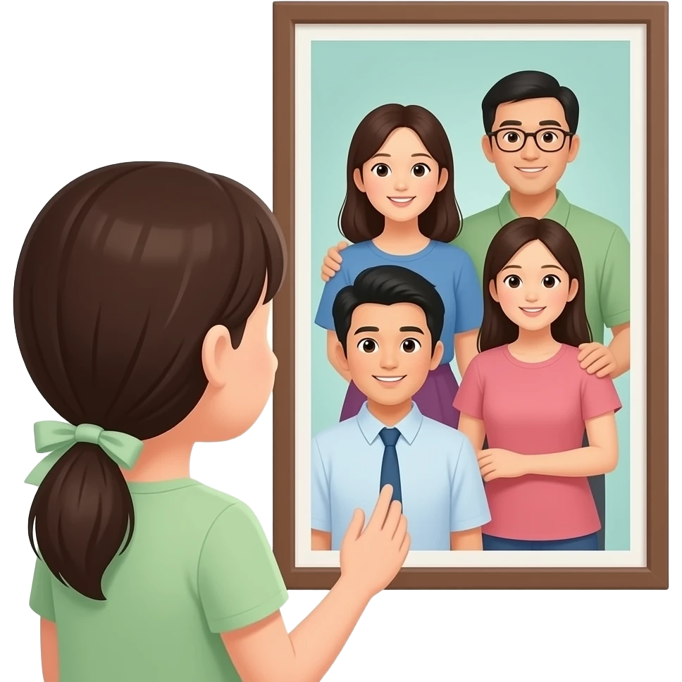 make a girl that is watching Korea family emoji