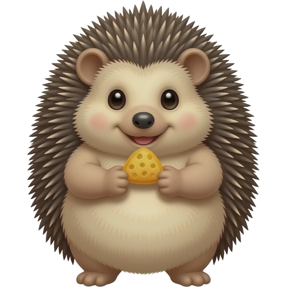 Chubby Hedgehog and Snacks emoji
