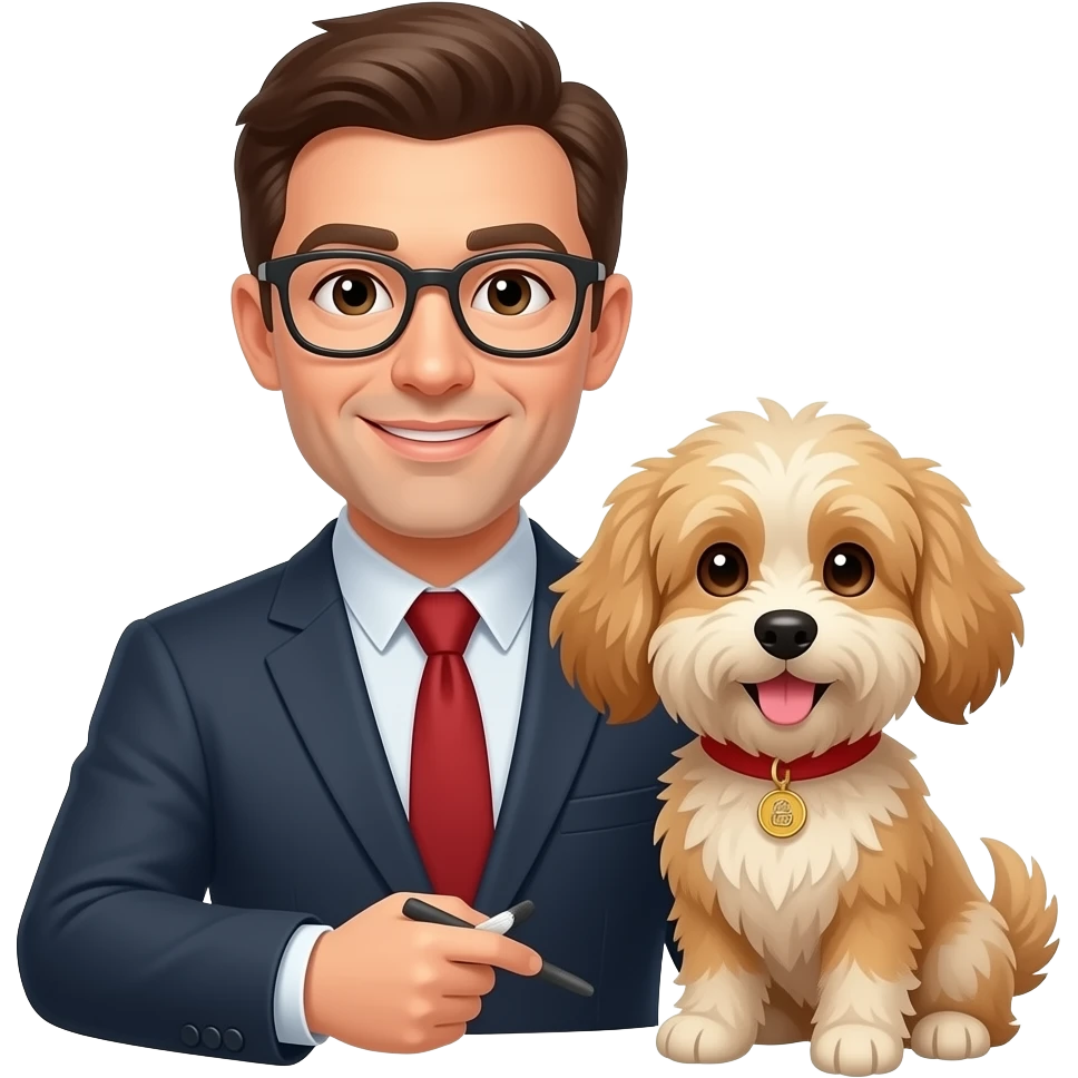 дай смішного вчителя звязаного з мопсем emoji