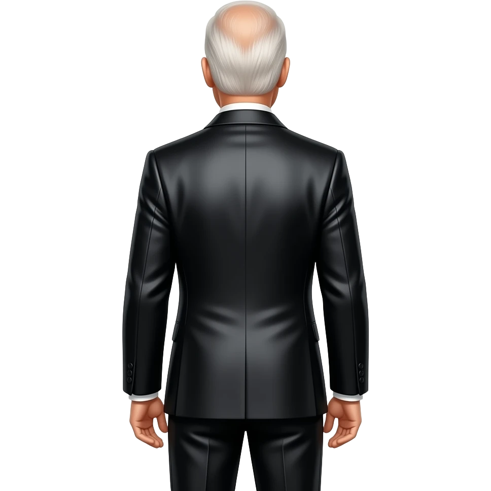 Joe Biden from behind with black metallic suit jacket, black metallic dress pants emoji