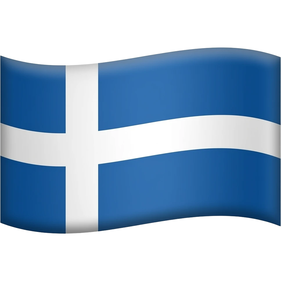 Flag emoji. The flag has a blue background (azure) and there is a white ...