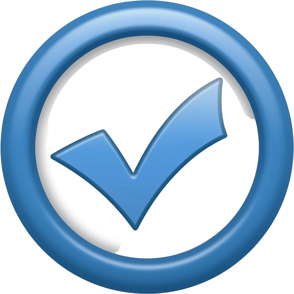Blue circle tick emoji