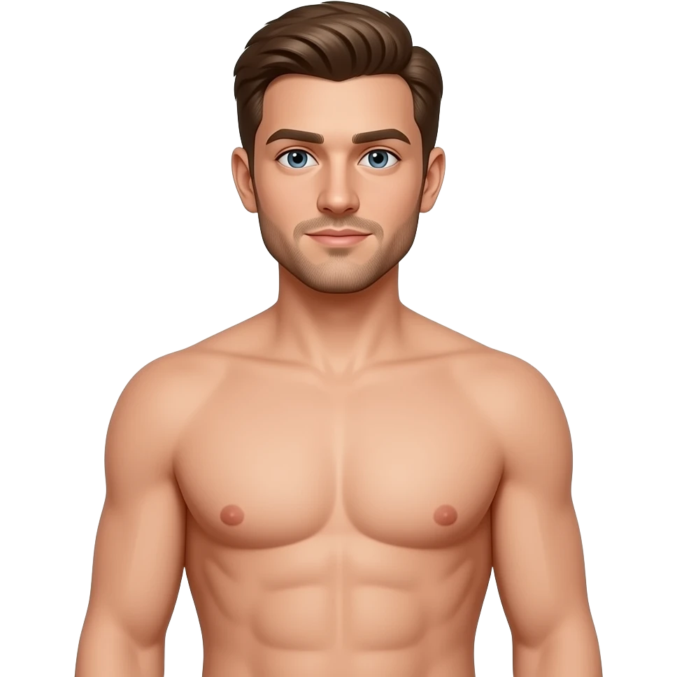 Fully nude man front waist bottom emoji
