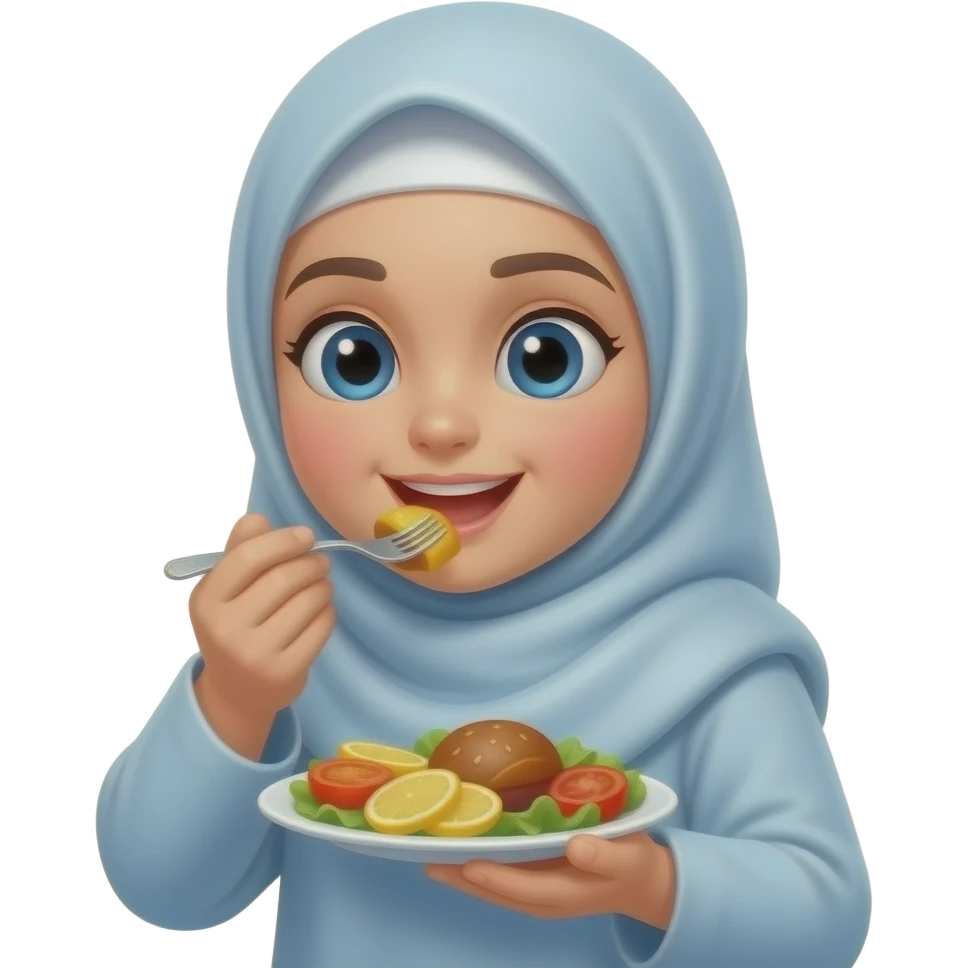 muslim cewe makan enaaak emoji