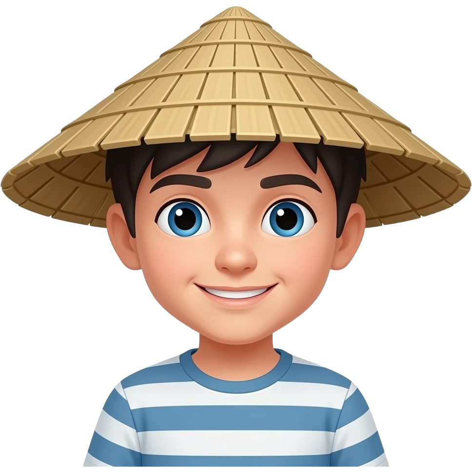 Bamboo hat boy emoji
