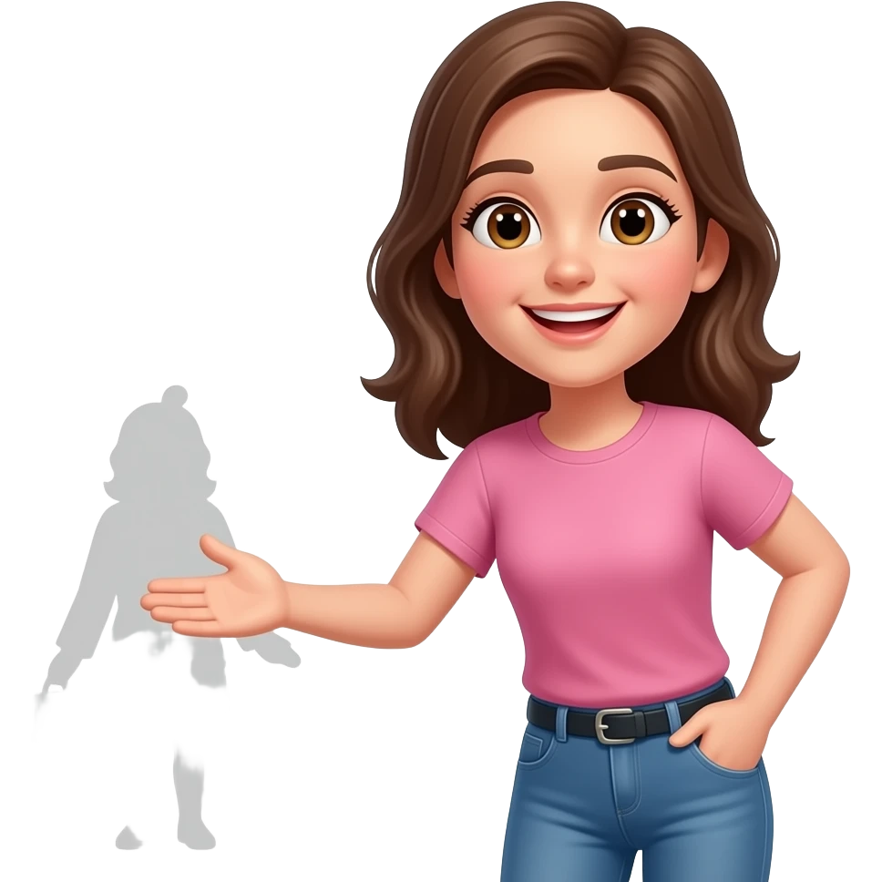 Jeune femme en entière qui fait au revoir aux autres emoji