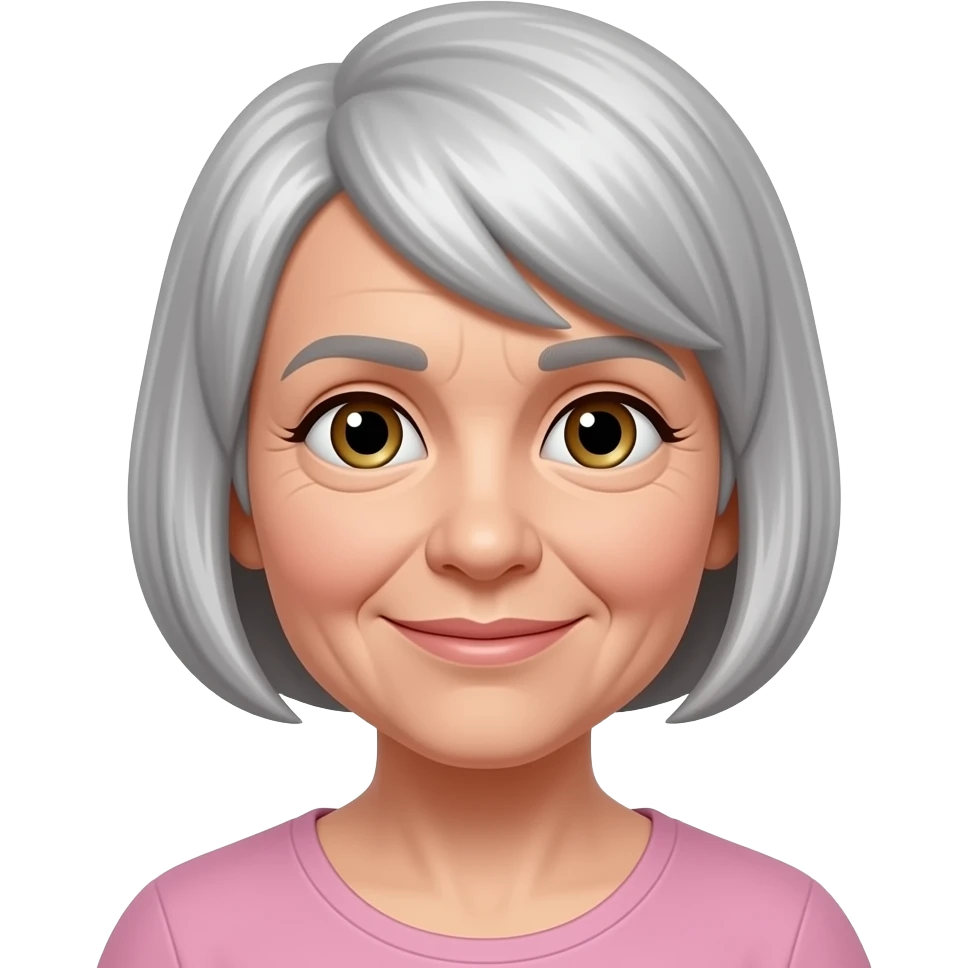 Older lady with shorter hair  like a boy emoji