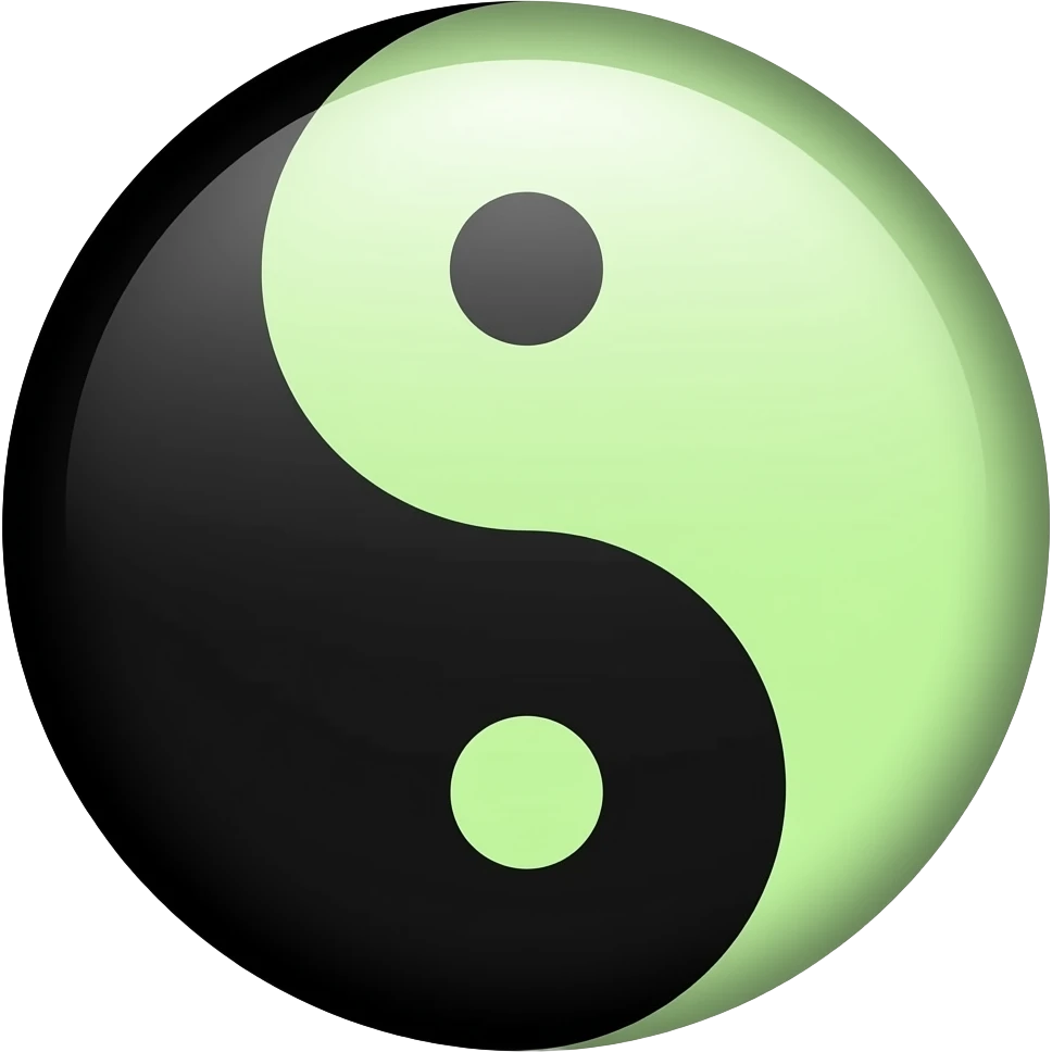 yin yang green black emoji