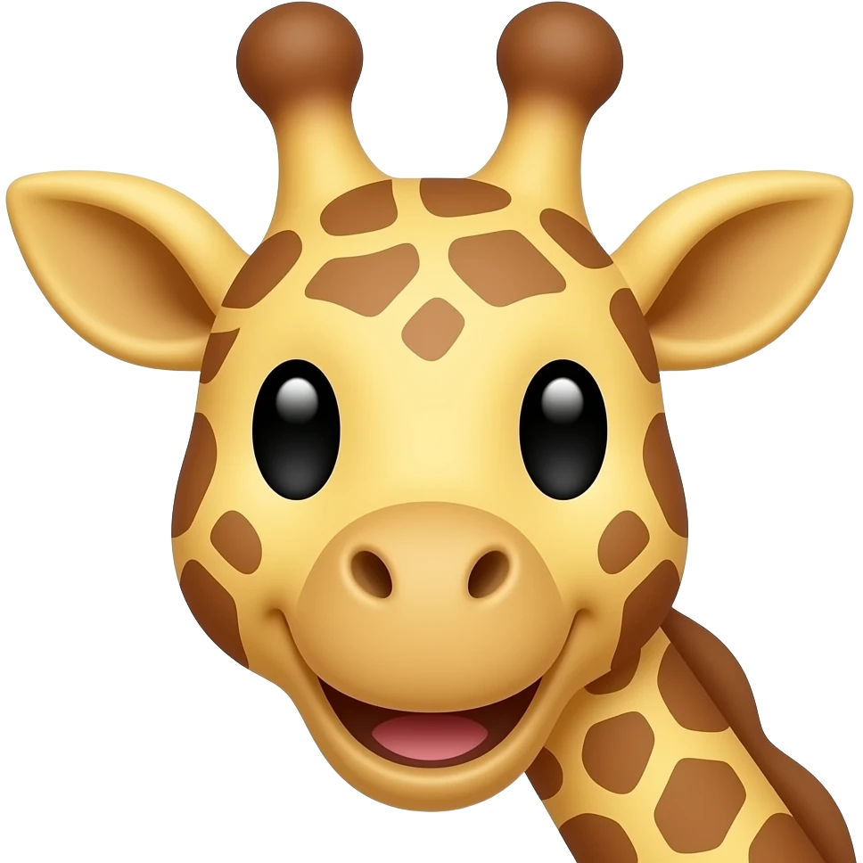 Einfacher Giraffenkopf der sehr glücklich ist emoji