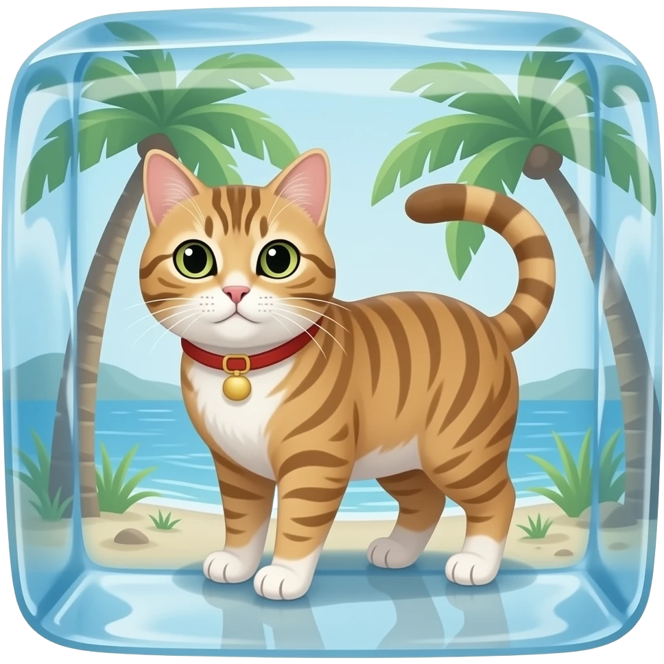 Gato congelado paraíso emoji