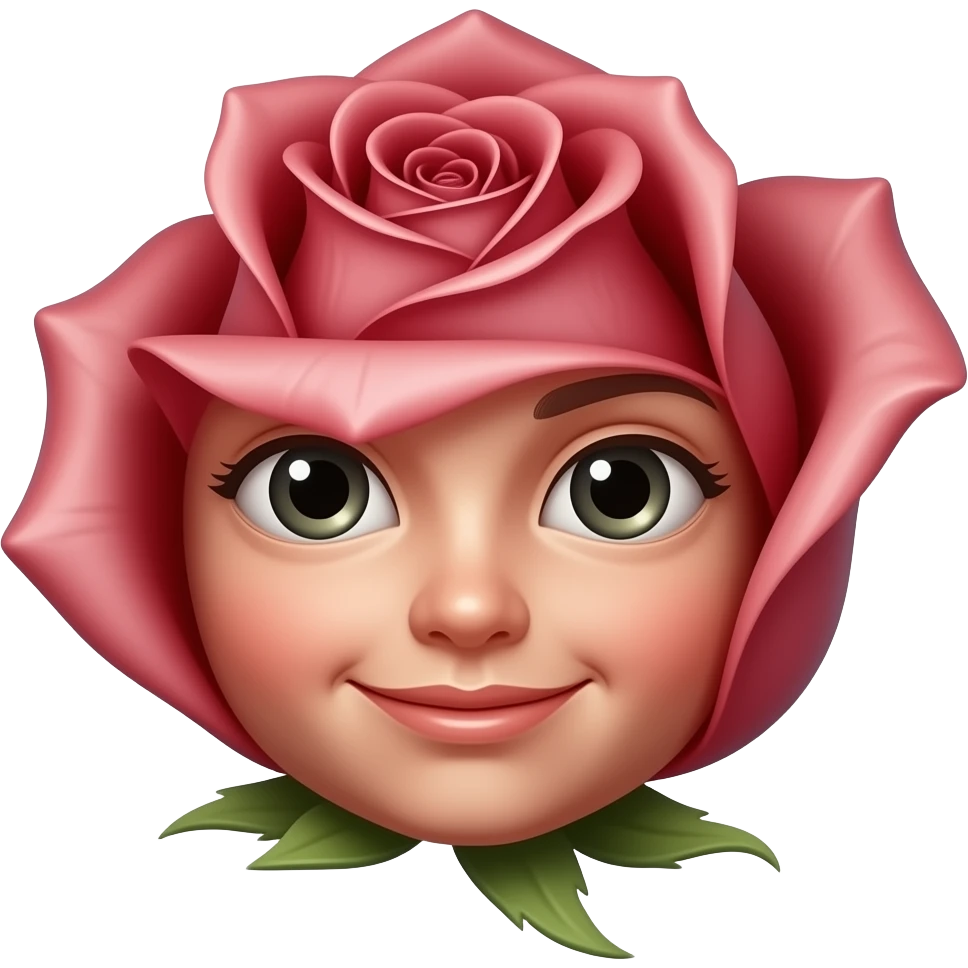 wilted rose with face emoji