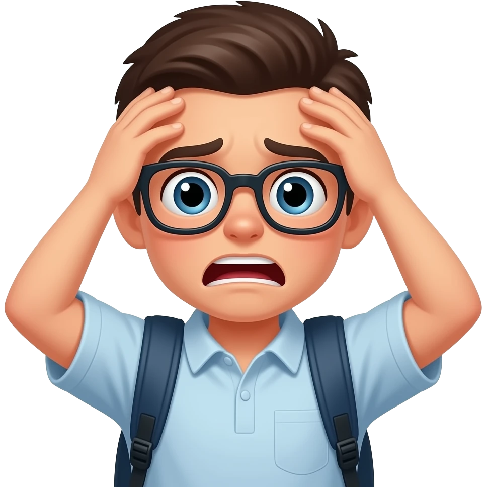 student panicking, very stressed emoji
