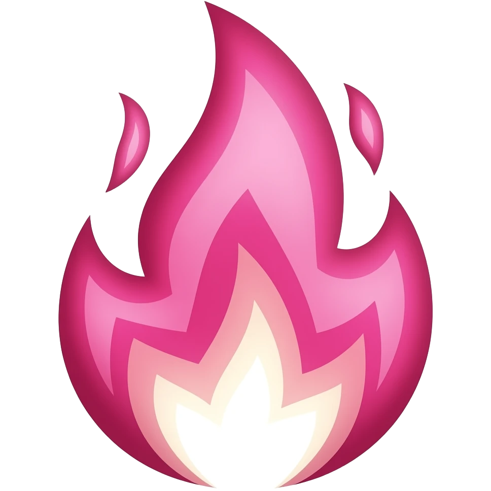Pink fire emoji