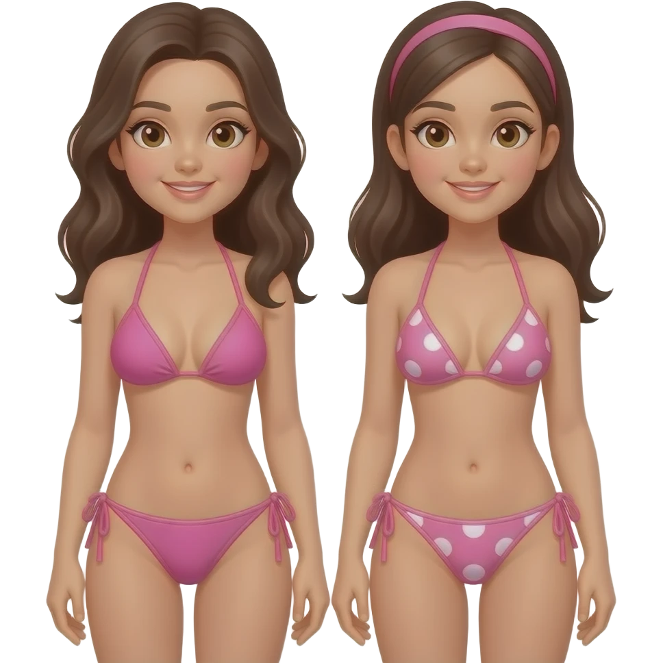 Pink bikini girls emoji