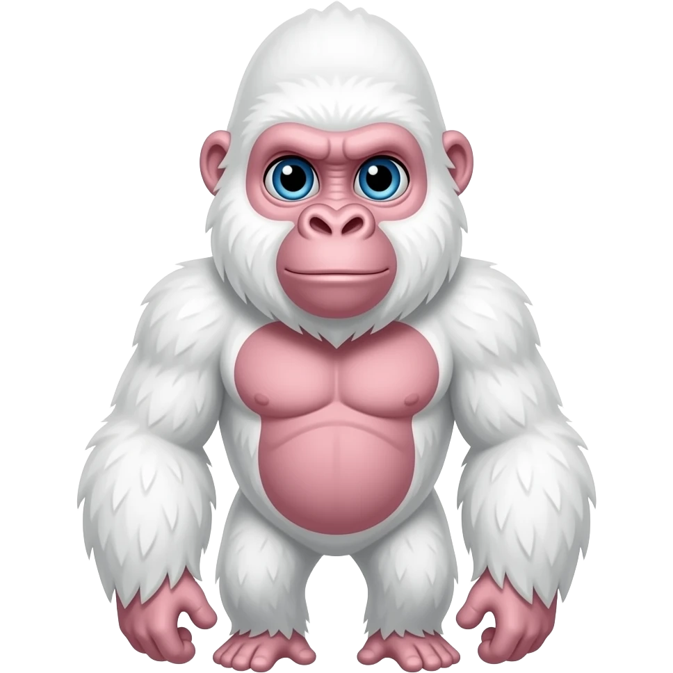 A white gorilla with blue eyes and pinkish skin emoji