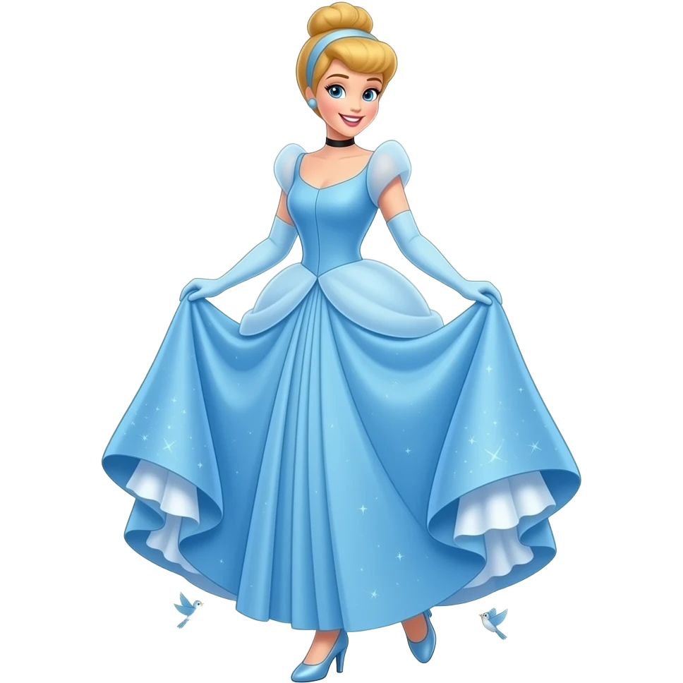 Create Disney Princess Cinderella dressed in her blue light ball gown ...