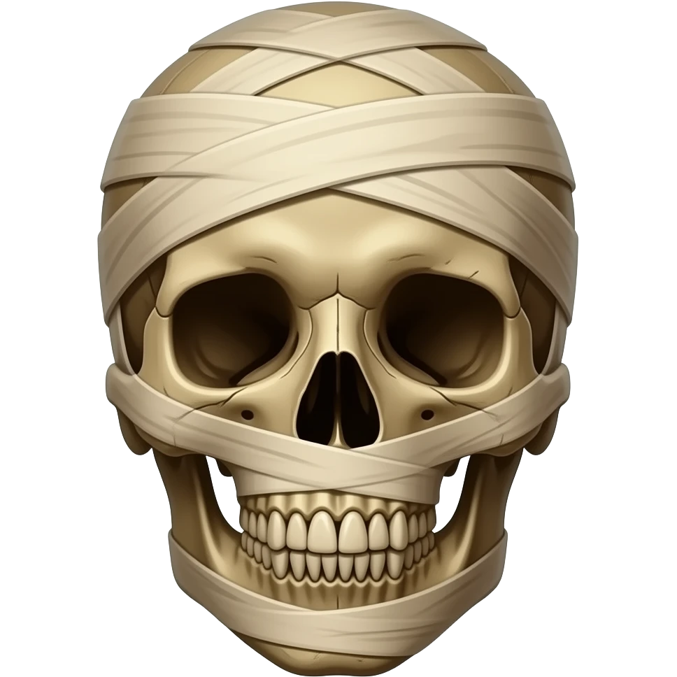 realistic mummy, head only, partial skull showing emoji
