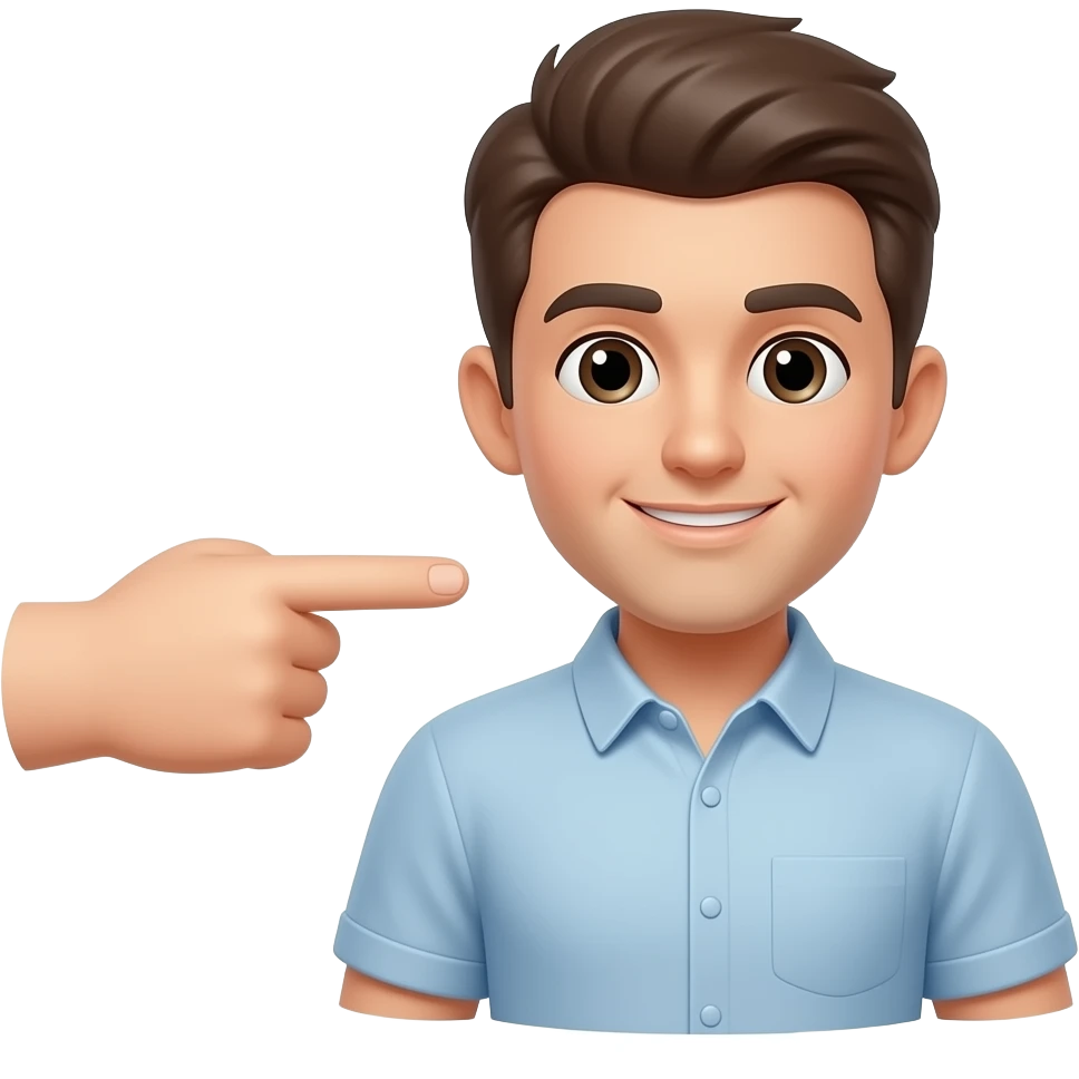 finger pointing on me in front emoji