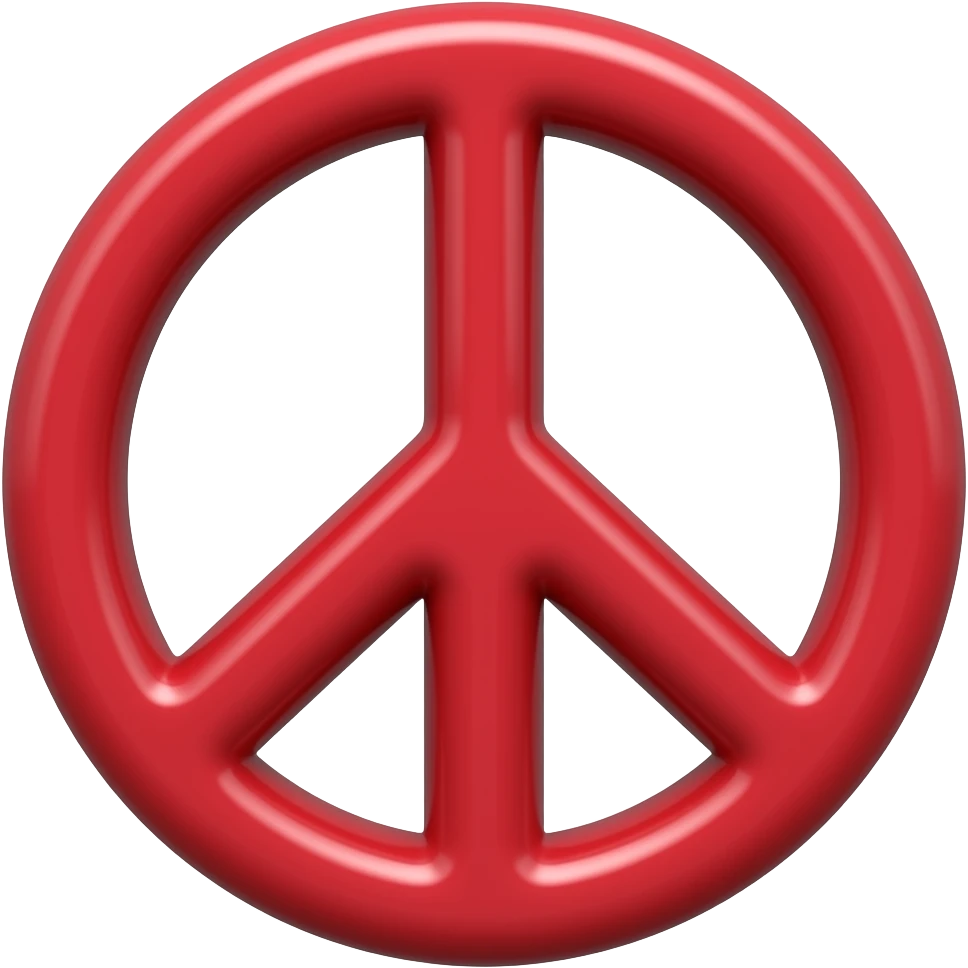 Red peace sign emoji
