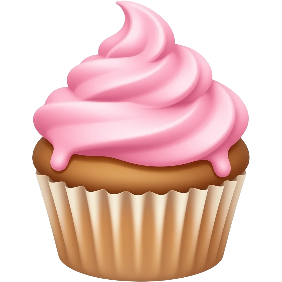 Cupcake with pink icing emoji