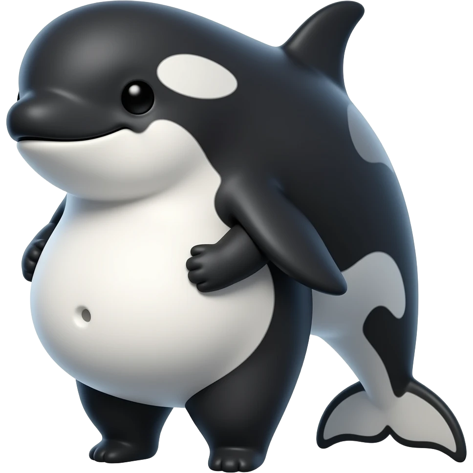 After hunting and devoured a healthy meal,A female Orca/killer whale she is so fat,she is cutely presenting her massive pudgy belly very nice & full,The Orca cradles her satisfied tummy like if she is wholesomely pregnant,even her bellybutton goes pop,We now call her A Pot-Bellied Killer Whale. emoji