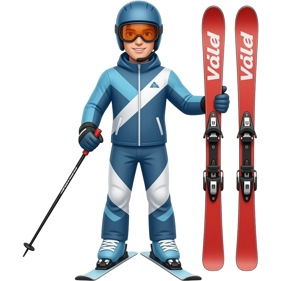 Alpine skier with Völkl skis emoji