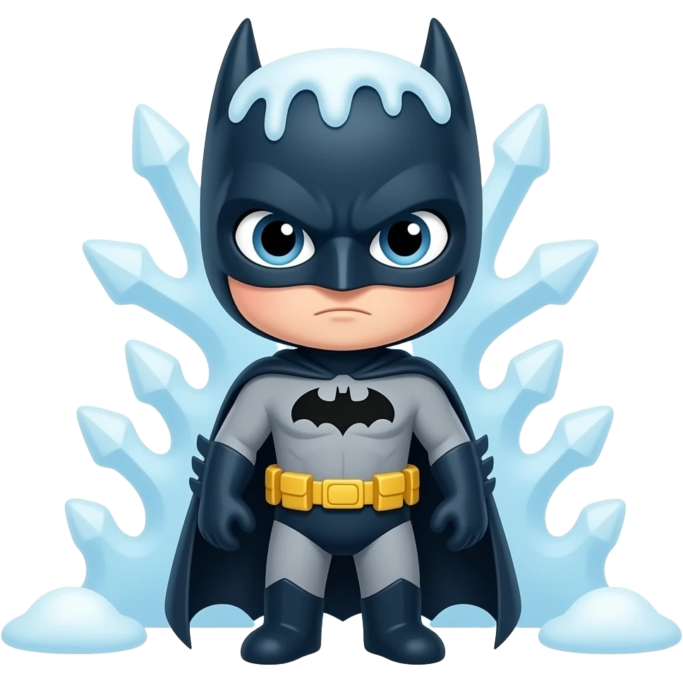 mr. freeze the villan from batman cartonic emoji showing all his body make him look smaller and more cute emoji