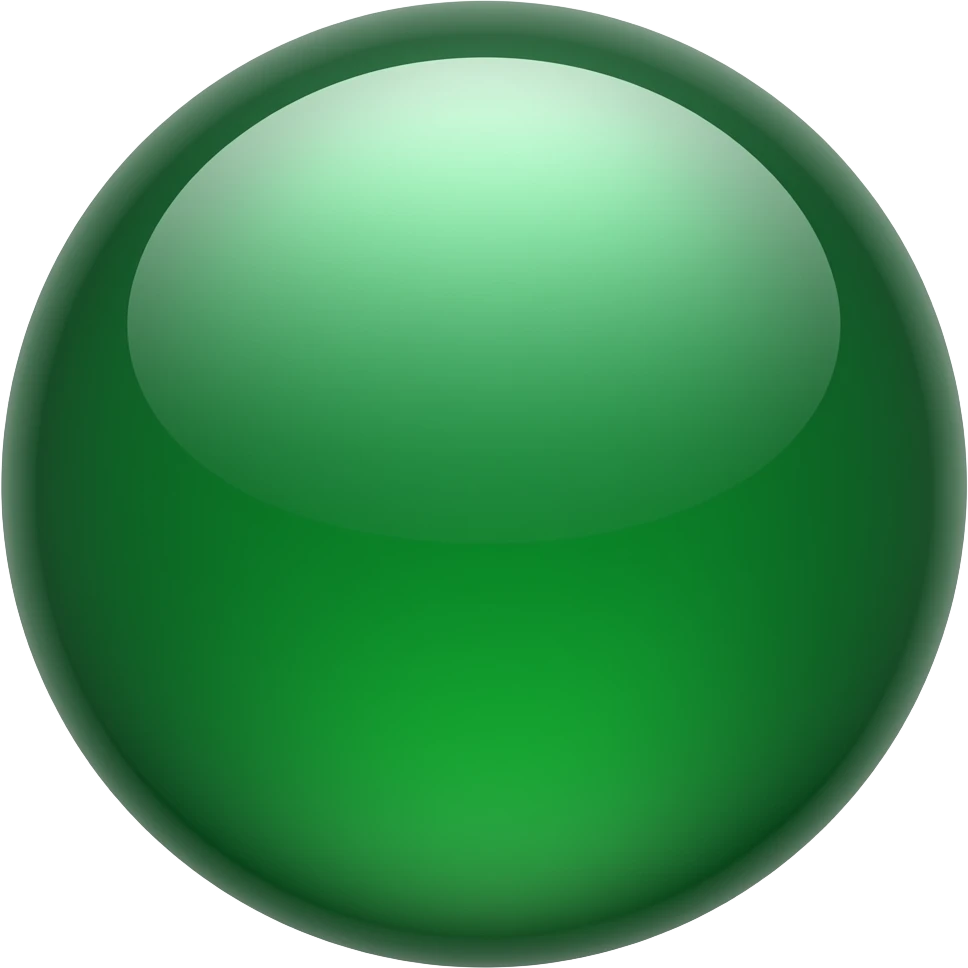 green shiny sphere emoji